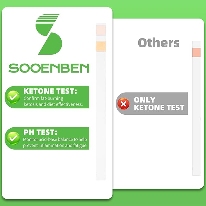 2-in-1 Ketone Test Strips, 100cts Keto and pH Strips Urine Test for Ketogenic & Low-Carb Diets with Urine Cup, Ketosis & pH Test Strips for Urine