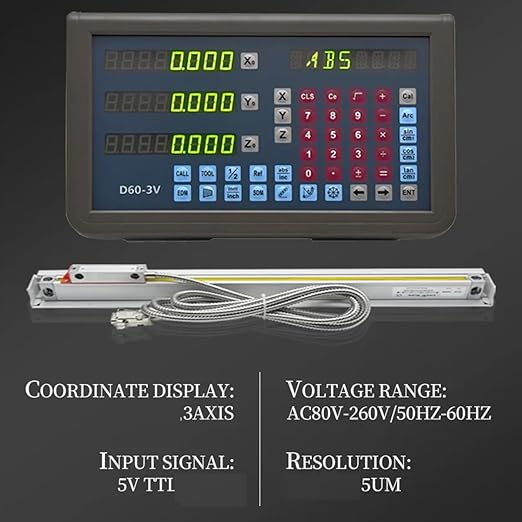 18" x38"x10" DRO Set,3 Axis Digital Readout Linear Scale Digital Display 470mm x 970mm x270mm