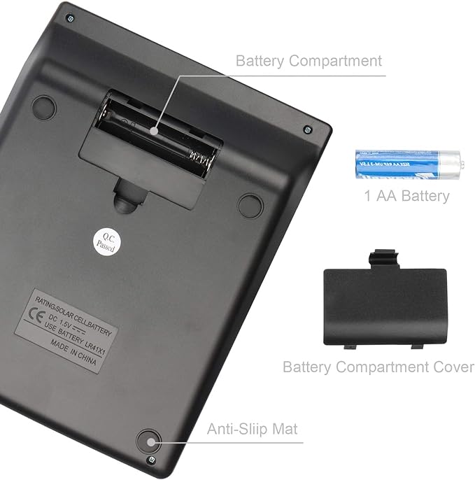 Large Electronic Calculator Counter Solar & Battery Power 12 Digit Display - Image 3