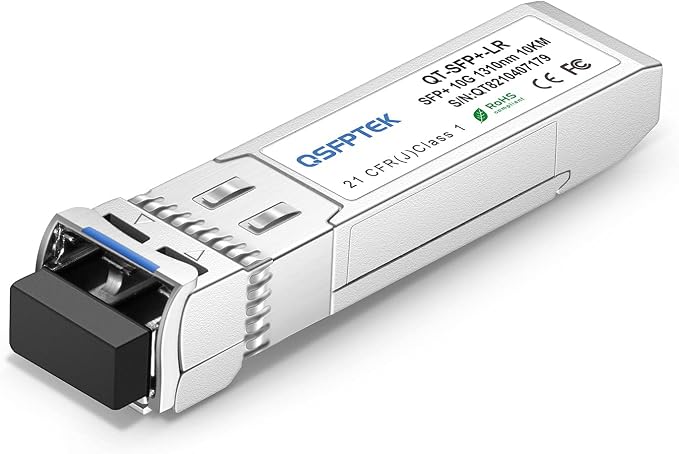 QSFPTEK 10G SFP+ LR Module, 10GBASE-LR Mini Gbic SFP SMF 1310nm 10km DDM LC by QSFPTEK