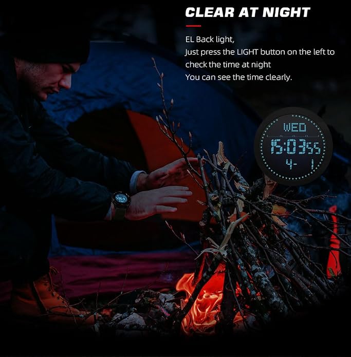 NORTH EDGE ALPS Tactical Outdoor Digital Sports Watch, 50M Waterproof, Calorie - Image 7