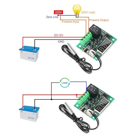 6PCS Temperature Controller Module XH-W1209 LCD Display Digital Thermostat Module with Waterproof NTC Probe -50~110℃ DC 12V Electronic Temp Control Module Switch