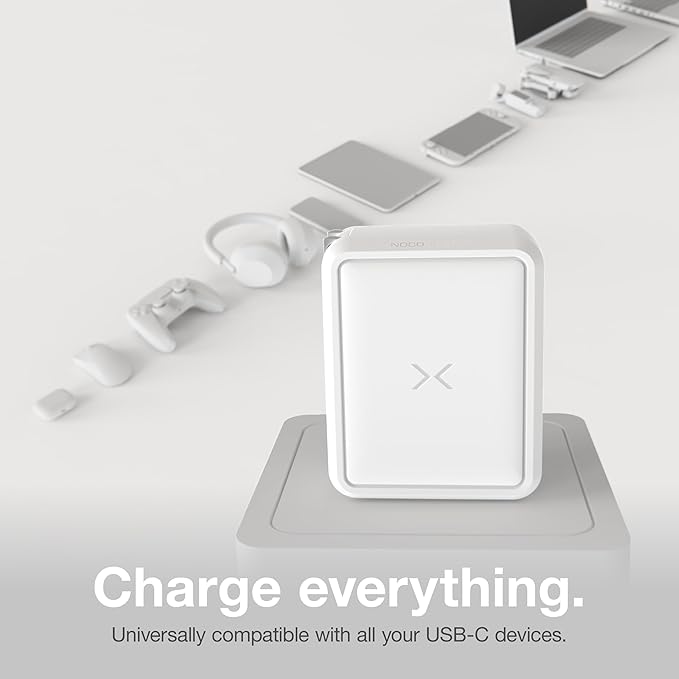 NOCO XGrid X140: 140W USB-C Charger – Dual Port GaN Power Adapter with PD 3.1, QC 5.0, and PPS – Fast Charging with Smart Power Distribution – Foldable Wall Plug, UL Listed