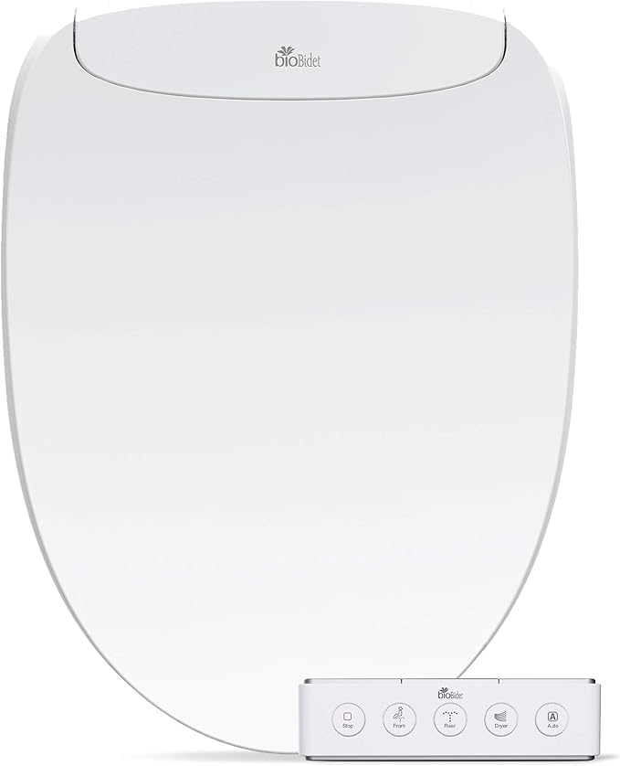 Bio Bidet DLS Premium Heated Bidet Seat, Warm Water & Air Dryer, Auto Open and Slow Close Lid, Elongated