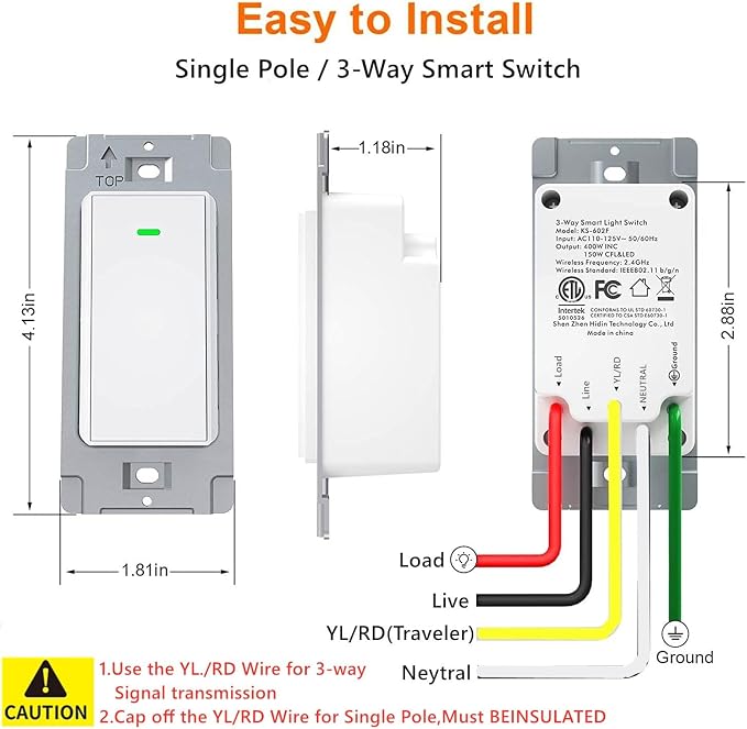 Nexete 3-Way Smart Wi-Fi Wall Light Switch Work - Image 8