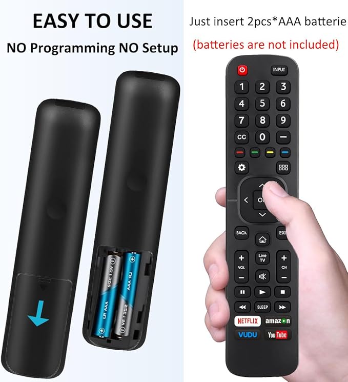 Replacement Remote Control for All Hisense 4K LED HD UHD Smart TVs (EN2A27), Fit for Hisense Android Smart TV EN2A27 EN2A127H EN2A27HT EN2AN27H EN2AS27H EN2B27 EN2C27