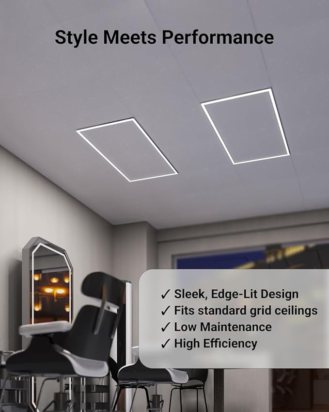 Sunco 2x4 Edge-Lit Frame LED Panel Lights, Drop Ceiling Flat Light Fixture, 5500 LM, Selectable Features, 30W/40W/50W, 4000K/5000K/6000K, Dimmable (0-10V) ETL 4 Pack
