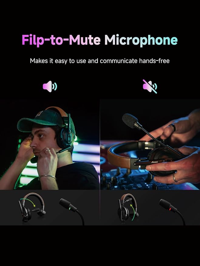 Accsoon Como SE Wireless Intercom Headset System Full-Duplex 2.4GHZ 1312FT Range 30H, 5 Person Team Communication Headset Intercom with Noise Cancellation for Filming Shoot Gruop Talk(1 Host 4 Remote)