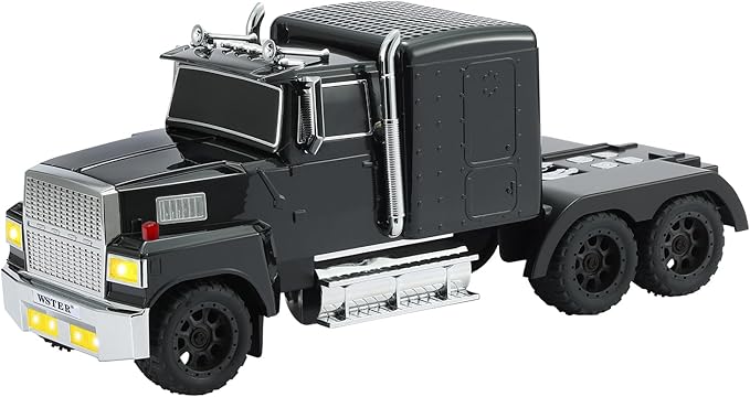WSTER American Truck Bluetooth Speaker with HD Sound, TWS Pairing, LED Party Light, Operation Panel, Built-in Mic, Portable Car Model Speaker for Parties, Beach, Outdoor Activities (Black)