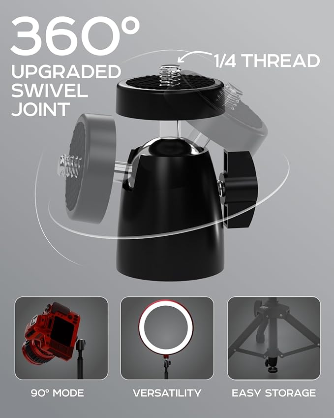 PropVue Projector Tripod Stand, Height Adjustable 27" to 62" & Floor Projector Stand, Portable Laptop Stand, Camera & Light & Ball-Joint – Well-Made, Easy-to-Adjust, DJ Rack & Music or Movie stand