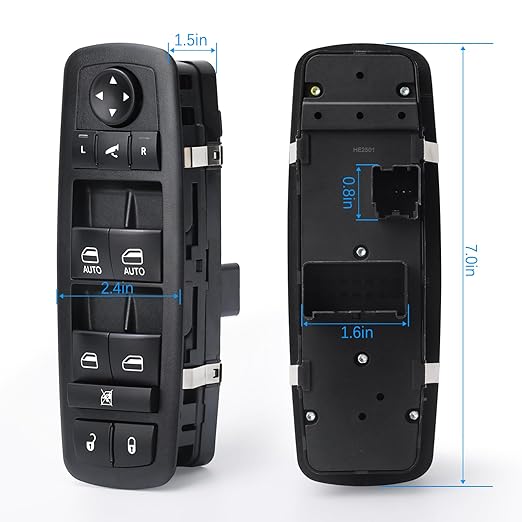 WUANGKI Power Master Window Switch Front Left Driver Side | 3+0 Pins | Compatible with 2012-2016 Chrysler Town, 2012-2016 Country, 2012-2019 Dodge Grand Caravan, Replace OE 68110872AA