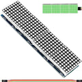 DAOKAI MAX7219 Dot Matrix Module 8 x 32 MCU Control Driver Board Green LED Common Cathode 4 in 1 Display Module with Dupont Cable for Arduino Microcontroller