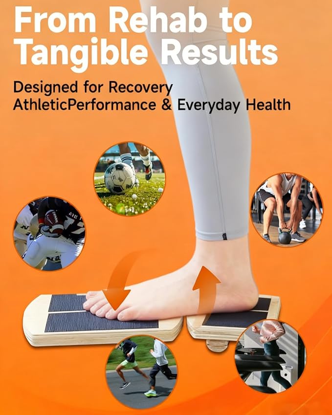 Ankle Strengthener & Single Leg Balance Board, Foot Strengthener for Plantar Fasciitis & Achilles Tendonitis, Physical Therapy, Sprain Recovery & Arch Support