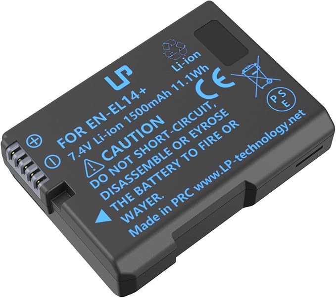 LP EN-EL14 EN-EL14a Battery Rechargeable, 1500mAh Battery Compatible by LP