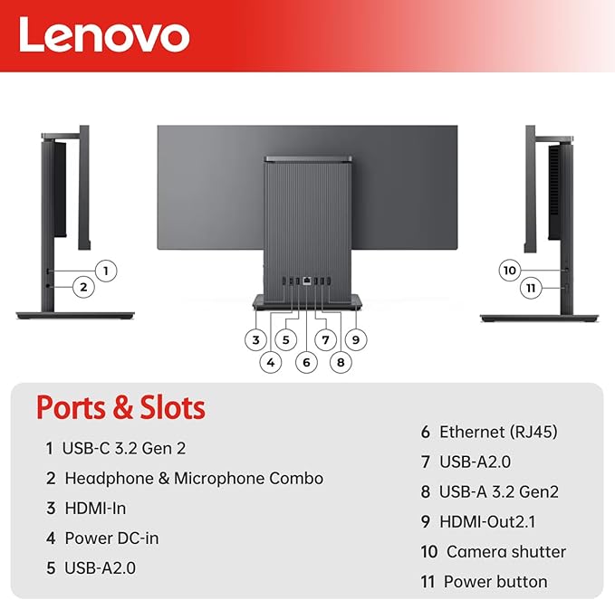 Lenovo IdeaCentre Business All-in-One, 27" FHD Touchscreen 100Hz, AMD Ryzen 5 7535HS, 64GB DDR5 RAM, 2TB SSD, Webcam, Wireless KB & Mouse, Windows 11 Home, Bundle with Adata 64GB USB Flash Drive