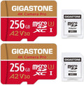 【5-Years Data Recovery】 GIGASTONE 256GB Memory Card 2 Pack 4K Pro Camera by Gigastone
