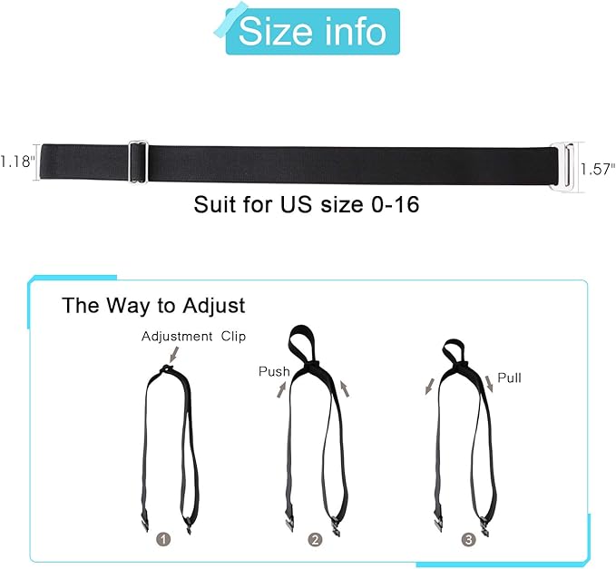 JASGOOD Women No Show Stretch Belt Elastic Web Strap Belt with Flat Buckle for Jeans Pants Dresses