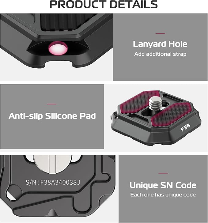 FALCAM F38 Camera Quick Release Plate Compatible with Camera Clip V3 and F38 Backpack Clip (Plate Only) - 2465