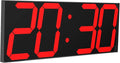 CHKOSDA LED Large Digital Wall Clock, Oversize Wall Clock with 6” Numbers, Remote Control Count up/Countdown Timer Clock, Auto Dimmer, Big Calendar and Thermometer(Red)