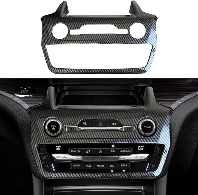 ruihe Carbon Fiber Color Center Dash Radio Audio Control Panel Automatic Climate AC Heater Temperature Control Cover Trim Fit for Ford Explorer 2020 2021 2022 2023