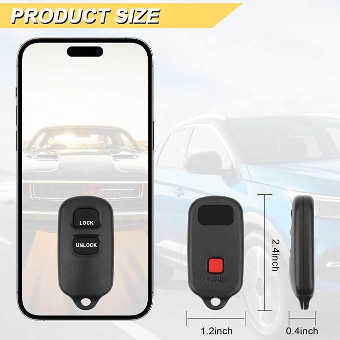 Vurkcy Key Fob Replacement for 2001-06 Toyota Highlander/ 00-06 Celica Echo/ - Image 4