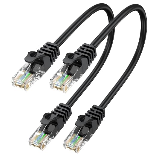 Cat6 Ethernet Cable 1FT 2-Pack, Short Patch Cable 1 Foot Cord 10Gbps by ApoJodly