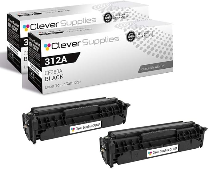 CS Replacement Toner Cartridge Compatible with HP 312A CF380A Black Color PRO MFP M476 PRO MFP M476DN PRO M476 M476 M476DN M476DW M476NW 2 Set