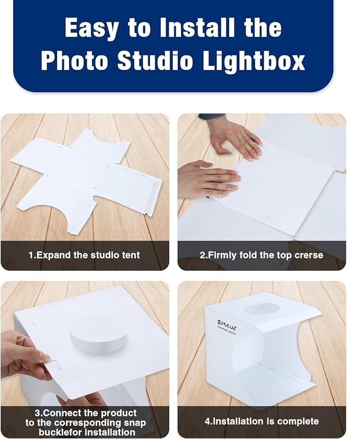 Mini Photo Studio Box, PULUZ 20cm Portable Photography Shooting Light Tent Kit - Image 7