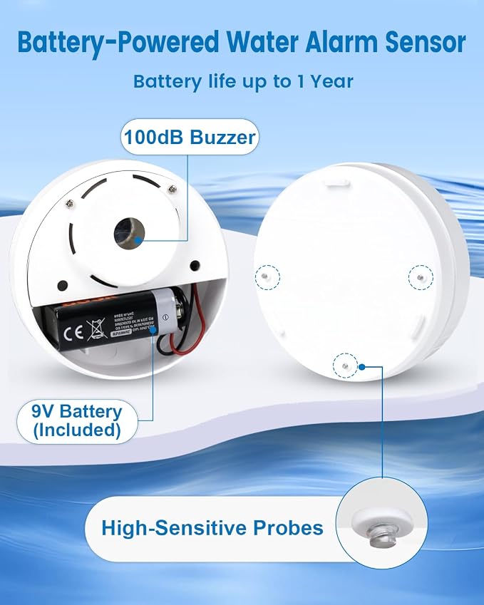12 Pack Water Leak Detectors for Home, 100dB Waterproof Water Sensor Alarm Leak - Image 5