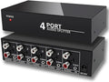 FlyroadUp 3.5mm Aux + RCA L/R Audio Splitter 1 in 4 Out Stereo Analog Audio Distributor Box