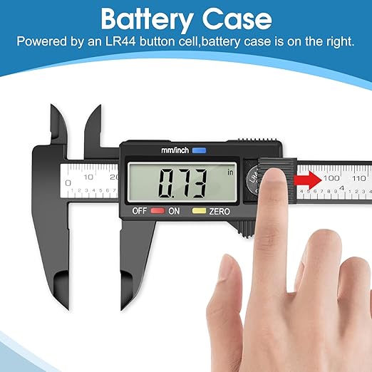Digital Caliper Calipers Measuring Tool, 0-6inches Electronic Caliper with Premium Large LCD Screen, Inch and Millimeter Convert, Auto-Off Feature, High Precision and Clear Display, HnoaTovy