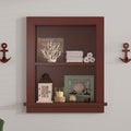 Recessed Medicine Cabinet Inset,Bathroom Wall Niche Insert for Drywall,14x18 Bathroom Medicine Cabinet Shelf Wood Replacement,in Wall Cabinet with Storage for Restaurant/Kitchen,Brown