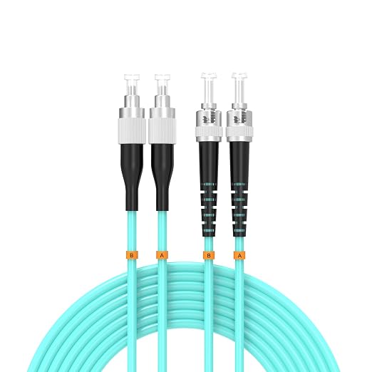 OM3 FC/UPC to ST/UPC Fiber Patch Cable 2.5Meters 8ft 10BG Multimode Duplex by Buacoz