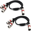 SiYear XLR Splitter Balanced Cable - XLR Male to Dual Female 3 Pin Patch Y Cable Microphone Splitter Cord Audio Adapter 50CM (2PACK)