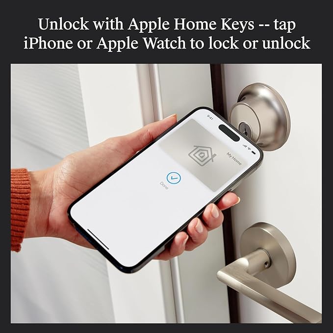 Level Lock+ WiFi Deadbolt Smart Lock - World's Smallest Smart Lock Plus Apple Home Key - Lock/Unlock Anywhere - Level App for iOS & Android - Works with Apple Home, Alexa, GoogleHome (Satin Nickel)