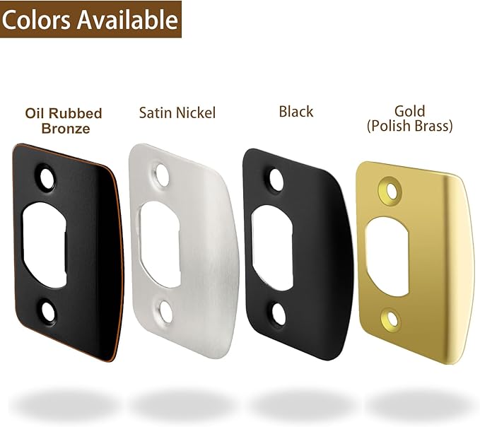 MOSECYOU Standard Door Lock Strike Plate with Spacer Shim, Door Latch Restorer, Universal Security Striker, Repair Kits to Fix Door Won’t Latch in (Satin Nickel)