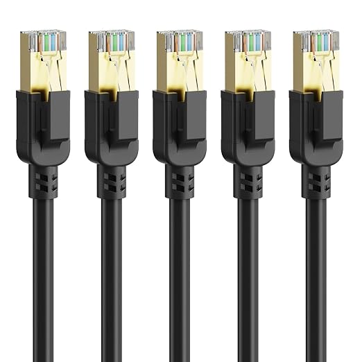 Cat 8 Ethernet Cable 6 ft-5Pack, RJ45 40Gbps 2000Mhz Patch Cord, Indoor&Outdoor by Dacrown