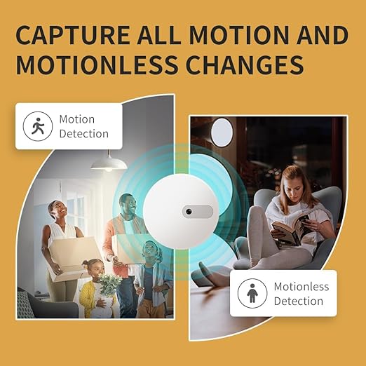 Linptech WiFi Human Presence Sensor,Smart Motion Sensor with 24G mmWave Radar,Occupancy Sensor for Home Security and Automation,Compatible with Alexa/Smart Life/Tuya Smart,No Hub Required(White)