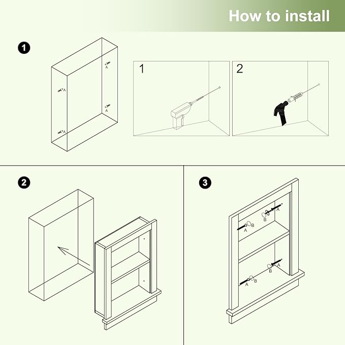 Recessed Medicine Cabinet,14x18 in Wall Bathroom Cabinet with Storage,Bathroom Niche for Shower Wall for Bedroom/Hallway,Black Shower Niche,Wall Niches Insert for Drywall,MDF