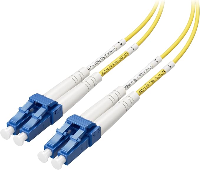 Cable Matters Plenum Rated Duplex OS2 Single Mode Fiber Optic Patch Cable - 1m by CableMatters