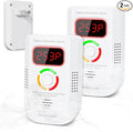 2 Pack Carbon Monoxide Detector, Plug-in Wall Carbon Monoxide Gas Detector, Portable Carbon Monoxide Detector with Digital Display LED, CO Alarm Monitor with Audible and Visual Alarm Test Mute Button