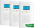 Combination Gas and Carbon Monoxide Detector Plug-in | CO Alarm & Natural Gas Combustible Detector | Digital Display, Battery Backup, Easy Install | for Home Kitchen Safety Monitoring 3-Pack