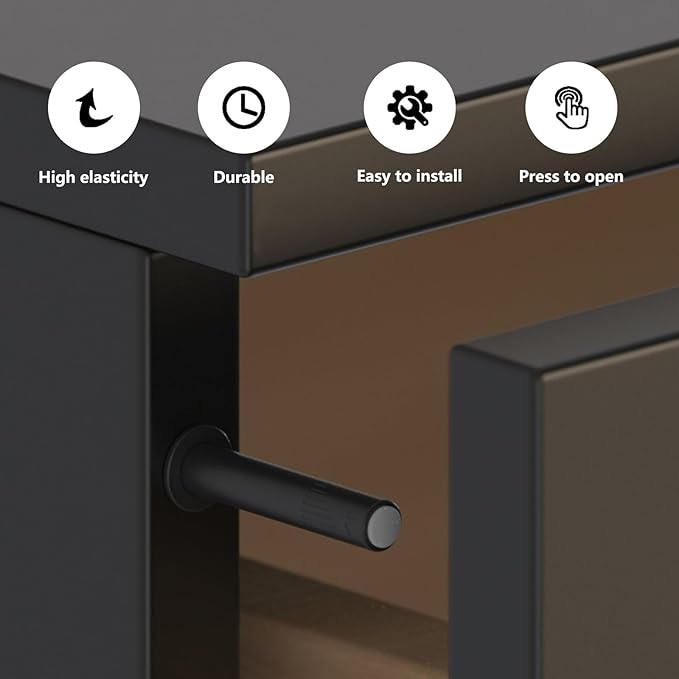 10 Pcs Magnetic Push Latches for Cabinet Push to Open Door Latch Soft Quiet Close Closers Push to Open Cabinet Door Latch for Closure Cabinet Drawer Wardrobe Kitchen Door (Trumpet)