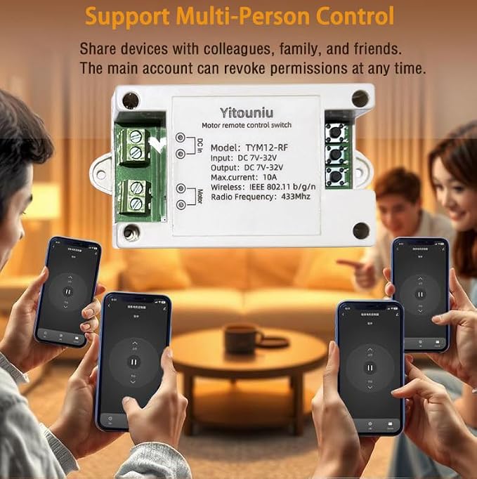 Tuya Smart WiFi/Bluetooth DC Motor Controller 10A 7-32V Reversible Switch - Image 7