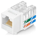 Everest 90° Angled RJ45 Cat6 Keystone Jacks 10-Pack in White by EverestMediaSolutions