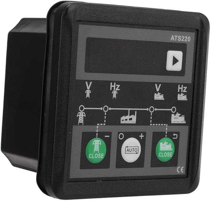 Fafeicy IP54 ATS220 AC30‑300V Mains Genset Power Controller Automatic Switch Module with LED Display, Voltage Frequency Simulation Control