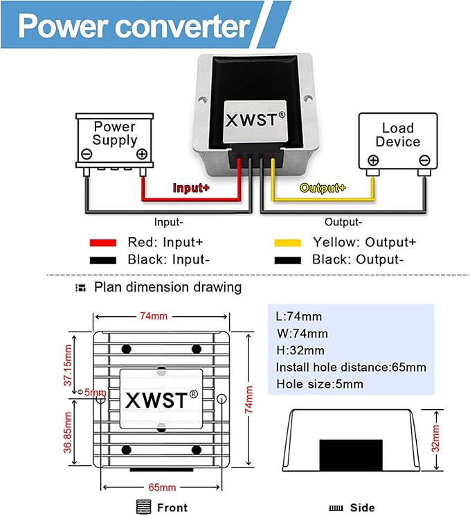 DC DC 12V to 15V 10A Step-up Module,Boost Converter 9V-13V to 15V Voltage Regulator,Waterproof Power Adapt 150W 15V Volt Transformer Module(12V to 15V 10A)
