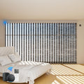 Blindify Motorized Vertical Blinds Compatible with Alexa Google Home, Light Filtering Sliding Door Shades Smart Vertical Blinds Remote Control Customize, Jacquard Dark Grey