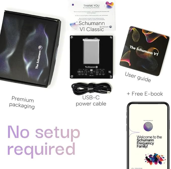 The Schumann Frequency Generator for Healing V1 Classic - 7.83 Hz Adjustable Schumann Resonance Generator Device for Sleep, Wellness & Yoga - USB-C Rechargeable & Portable Natural Therapy Machine