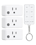 TREEWELL Remote Control Outlet with All On/Off Switch, 200FT Long Range Wireless Light Switch, Compact Design, 15A/1875W High-Power for Lights, Fans, Household Appliances, FCC & ETL Listed